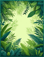 Lush Green Tropical Leafy Jungle Rug