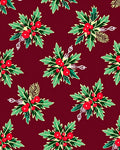 Crimson Holly Berry Cluster Garland Rug