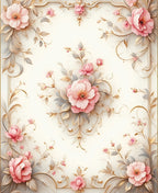 Soft Pink Floral Swirls Rug