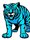 Bold Blue Tiger Graphic Rug