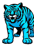 Bold Blue Tiger Graphic Rug