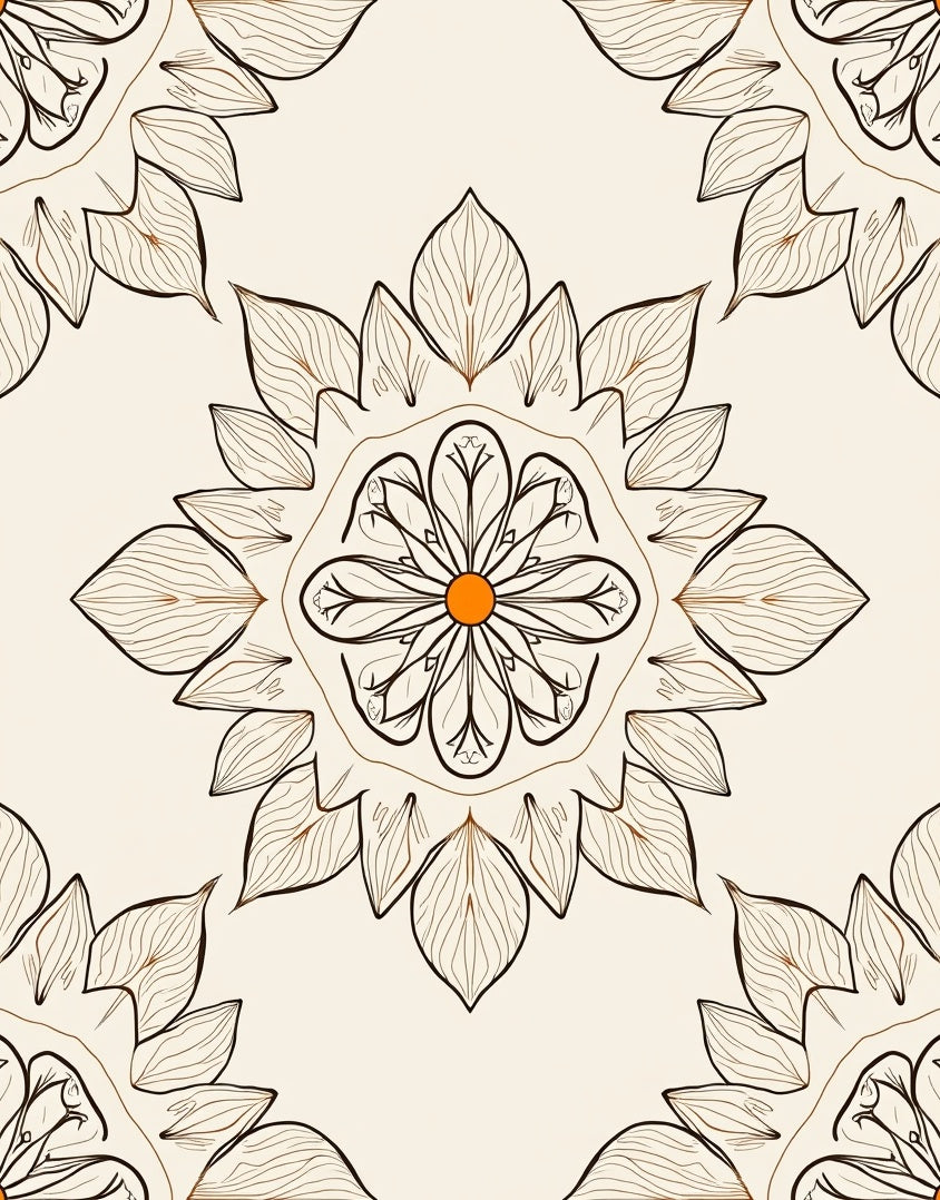 Ornate Mandala Floral Blossom Design Rug
