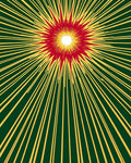 Radiant Sunburst Red Yellow Green Rug