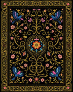 Ornate Floral Bird Exotic Design Rug