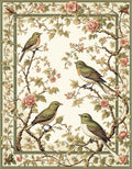 Vintage Birds and Blossoms Design Rug