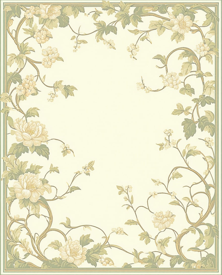 Floral Vine Vintage Inspired Design Rug