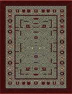 Intricate Geometric Maze Pattern Rug