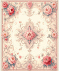 Elegant Floral Rococo Pattern Rug