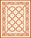 Classic Floral Vine Border Pattern Rug