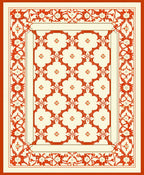 Classic Floral Vine Border Pattern Rug