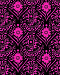 Vibrant Pink Floral Damask Pattern Rug