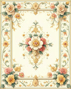 Floral Scrollwork With Pastel Accents Rug