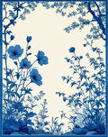 Blue Blossom Chinoiserie Pattern Rug