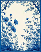 Blue Blossom Chinoiserie Pattern Rug