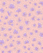 Pastel Floral Outline Pattern Design Rug