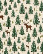 Forest Pine Tree Deer Pattern Rug