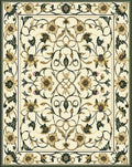 Ornate Floral Vine Motif Cream Rug