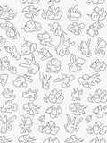 Hand Drawn Blossom Pattern Rug