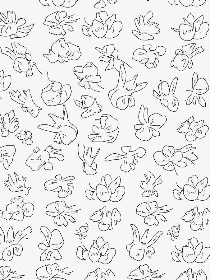 Hand Drawn Blossom Pattern Rug