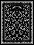 White Outline Botanical Garden Rug