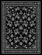 White Outline Botanical Garden Rug