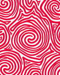 Bold Red Swirling Graphic Rug