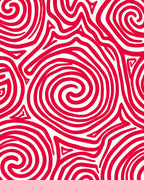 Bold Red Swirling Graphic Rug