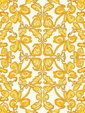 Regal Gold Swirl Floral Pattern Rug