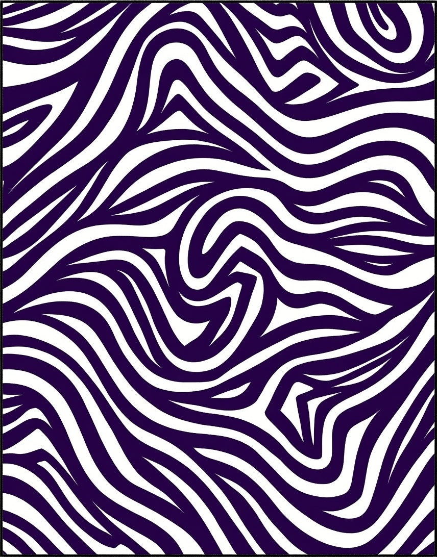 Abstract Purple Zebra Stripes Pattern Rug