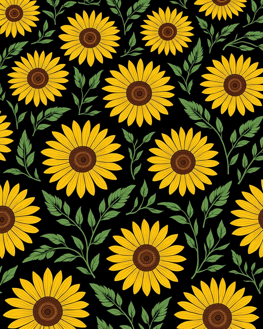 Bold Yellow Sunflowers With Green Leaves Rug