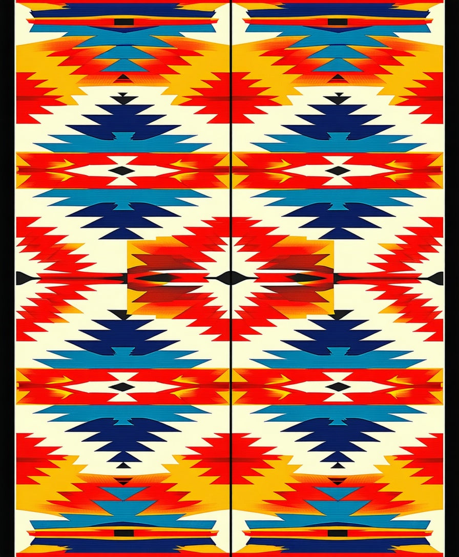 Southwestern Tribal Geometric Pattern Rug