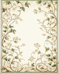 Elegant Floral Vine Botanical Design Rug