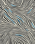 Wavy Black Cream Stripe Design Rug