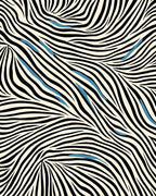 Wavy Black Cream Stripe Design Rug