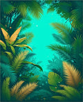 Lush Jungle Tropical Leaf Pattern Rug