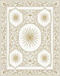 Elegant Floral Sunburst Intricate Design Rug