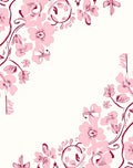Whimsical Pink Floral Vine Pattern Rug