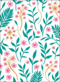 Tropical Floral Leaf Pattern Design Rug
