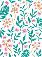 Tropical Floral Leaf Pattern Design Rug