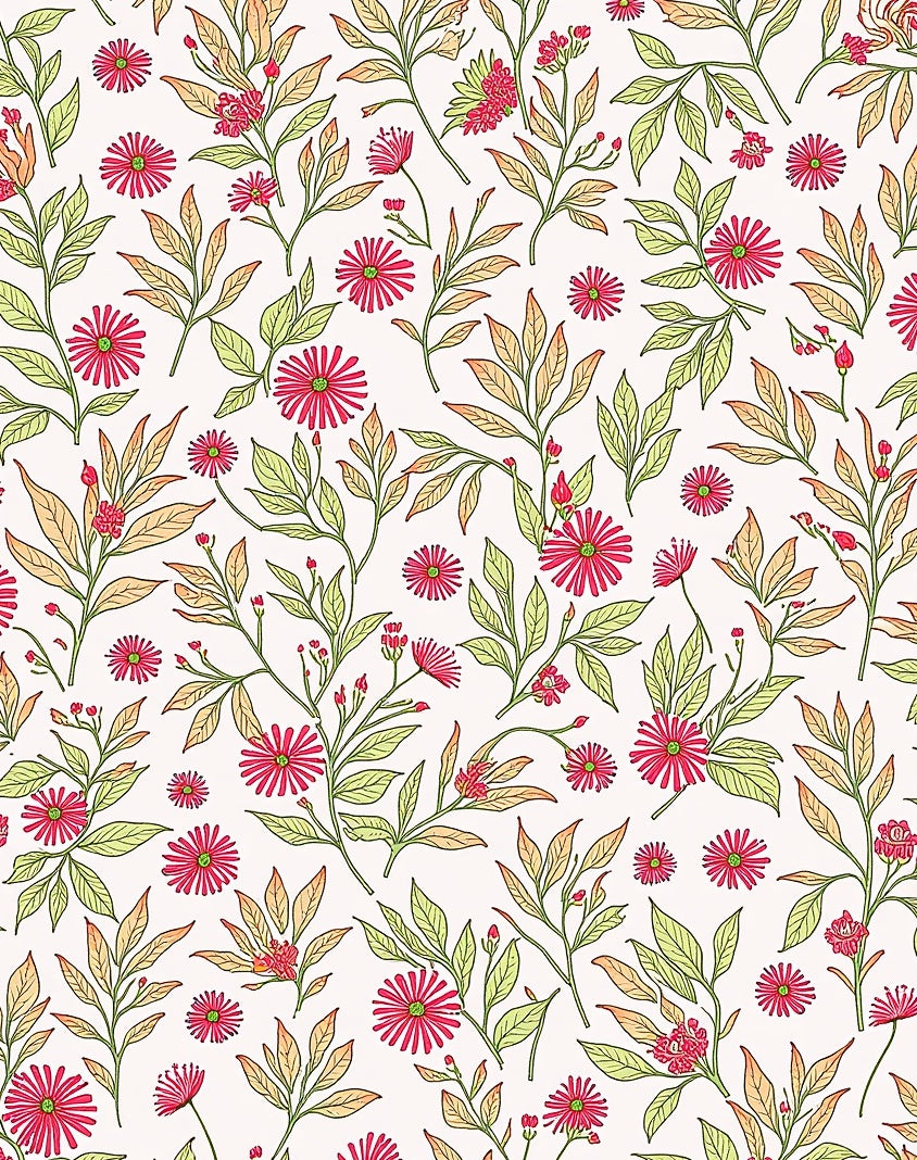 Delicate Floral Vines Pattern Rug