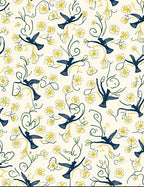 Birds And Daisies Floral Pattern Rug