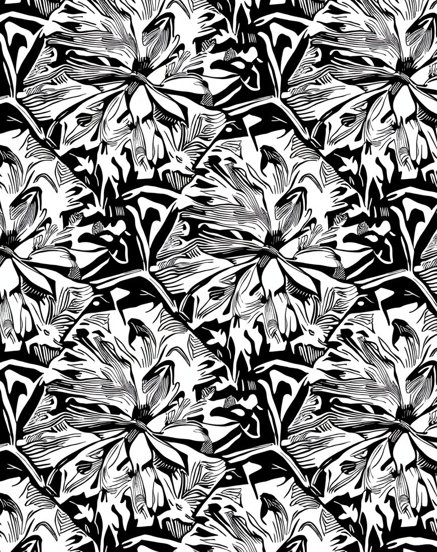 Bold Abstract Floral Design Rug