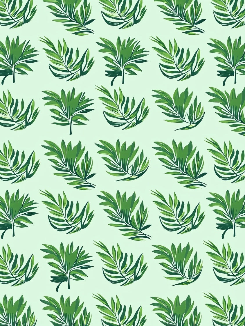 Vibrant Green Tropical Leaf Pattern Rug