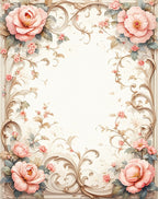 Elegant Floral Scrollwork Delightful Design Rug