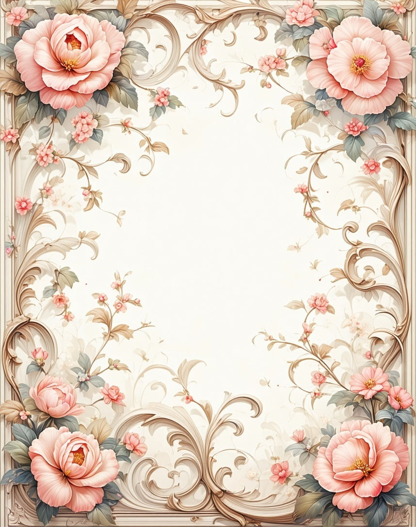 Elegant Floral Scrollwork Delightful Design Rug