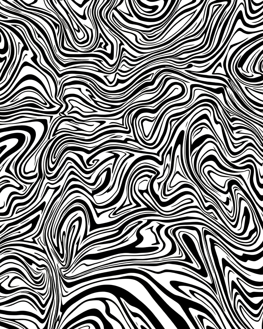Abstract Black White Marble Pattern Rug