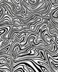 Abstract Black White Marble Pattern Rug