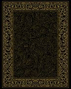 Ornate Leaf Pattern Border Rug