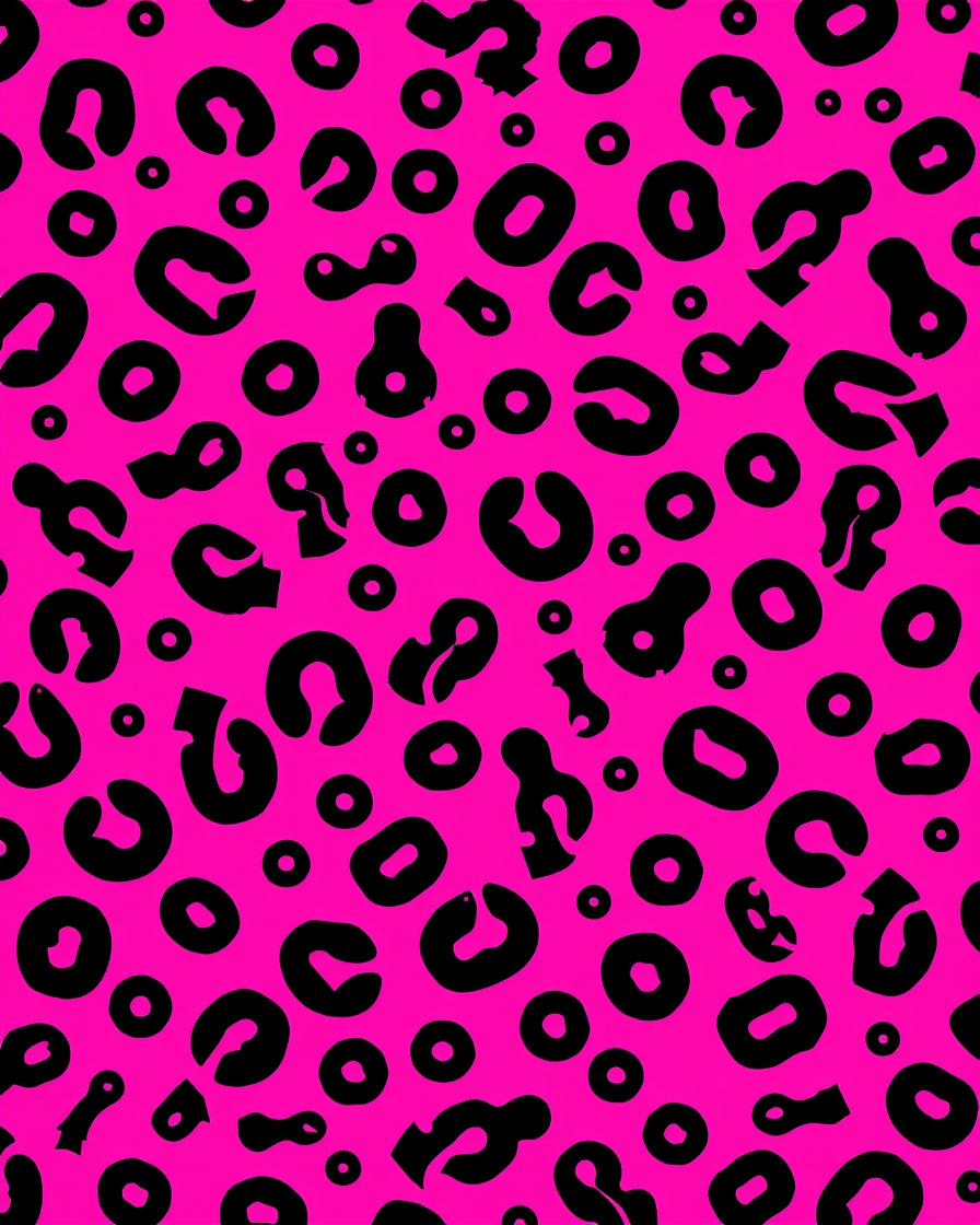 Bold Pink Black Animal Print Rug
