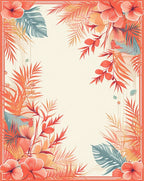 Tropical Floral Leaves Patterned Rug